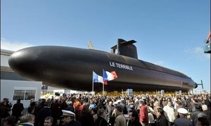 Inauguration du nouveau sous-marin nucléaire français Le Terrible, le 21 mars 2008 à Cherbourg