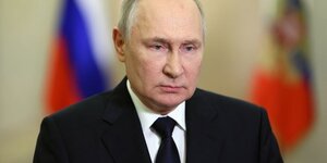 Le president russe vladimir poutine lors d'un discours televise a moscou