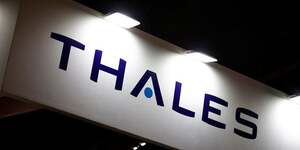 Logo du groupe francais de defense et d'electronique thales