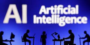 Une illustration montre les mots & 34 intelligence artificielle ia& 34 