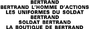 BERTRAND BERTRAND L'HOMME D'ACTIONS LES UNIFORMES DU SOLDAT BERTRAND SOLDAT BERTRAND LA BOUTIQUE DE BERTRAND_logo