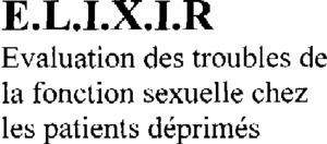 E.L.I.X.I.R EVALUATION DES TROUBLES DE LA FONCTION SEXUELLE CHEZ LES PATIENTS DEPRIMES_logo