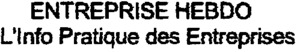 ENTREPRISE HEBDO L'Info Pratique des Entreprises_logo