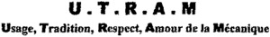 U.T.R.A.M USAGE, TRADITION, RESPECT, AMOUR DE LA MECANIQUE_logo