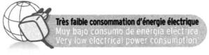 TRES FAIBLE CONSOMMATION D'ENERGIE ELECTRIQUE MUY BAJO CONSUMO DE ENERGIA ELECTRICA VERY LOW ELECTRICAL POWER CONSUMPTION_logo