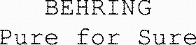 BEHRING Pure for Sure_logo