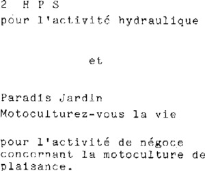 2 H P S POUR L'ACTIVITE HYDRAULIQUE ET PARIDIS JARDIN MOTOCULTUREZ-VOUS LA VIE POUR L'ACTIVITE DE NEGOCE CONCERNANT LA MOTOCULTURE DE PLAISANCE._logo
