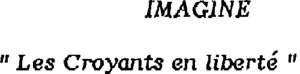 IMAGINE "LES CROYANTS EN LIBERTE"_logo