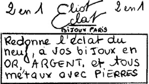 2EN1 ELIOT ECLAT 2EN1 BIJOUX PARIS REDONNE L'ECLAT DU NEUF, A VOS BIJOUX EN OR, ARGENT ET TOUS METAUX AVEC PIERRES_logo